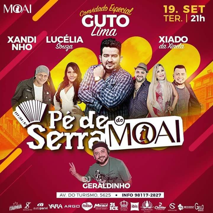 Pé de Serra do Moai recebe o ‘Rei do arrocha’ Guto Lima, nesta terça (19)