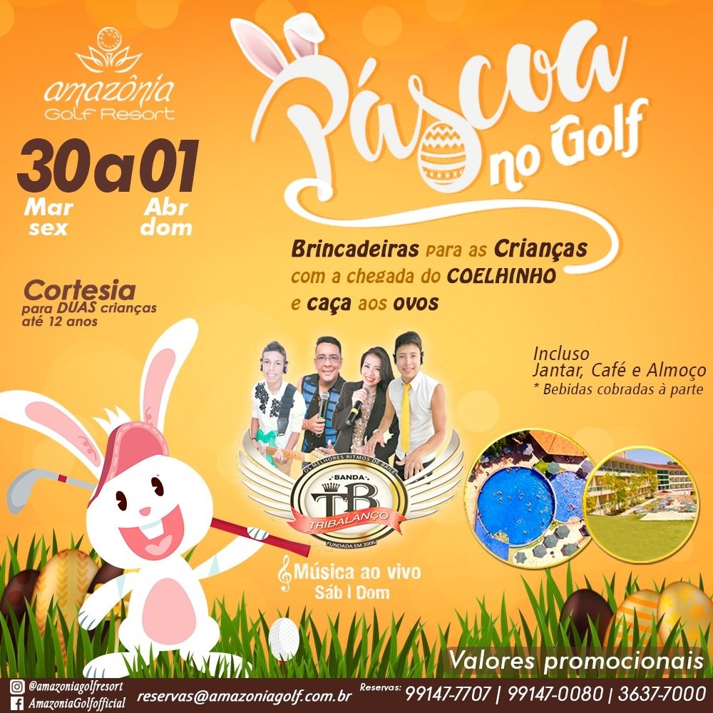 Amazônia Golf Resort terá programação especial de páscoa