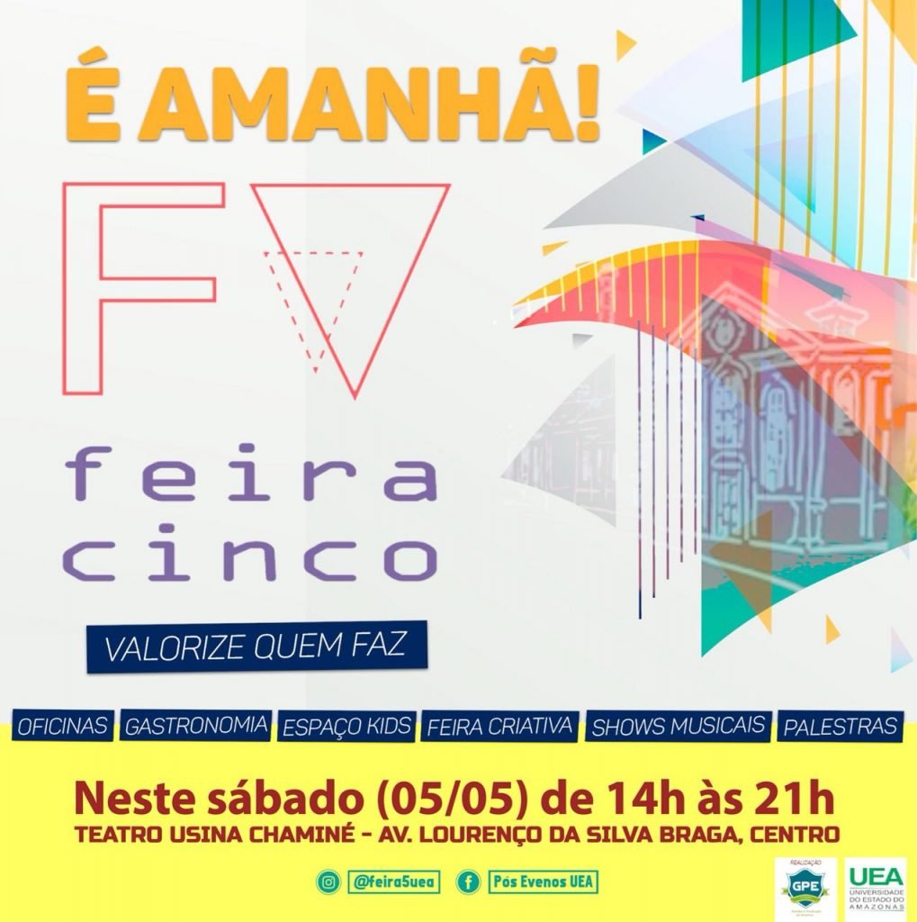 Feira Cinco estreia com programação gratuita no Centro de Manaus