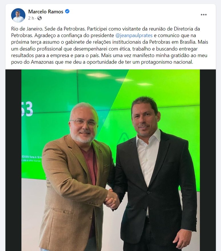 Marcelo relações internacionais Petrobras Lula