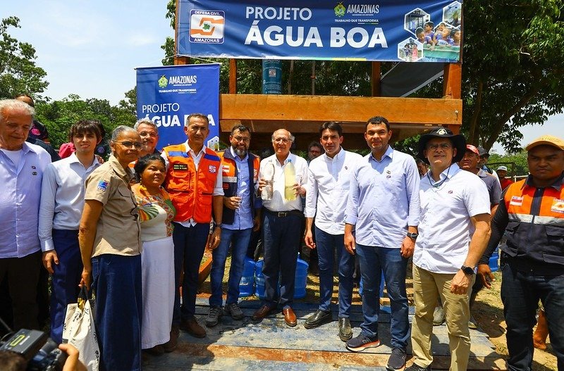 Purificador de água entregue por Wilson Lima e Alckmin vai atender cerca de 500 pessoas de comunidade do AM