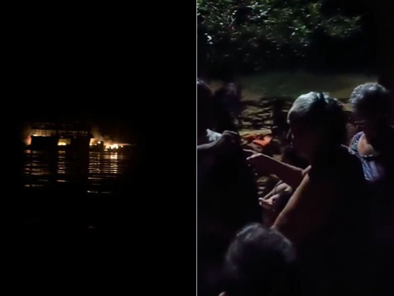 No AM, barco com 80 pessoas pega fogo e deixa vítimas e desaparecidos