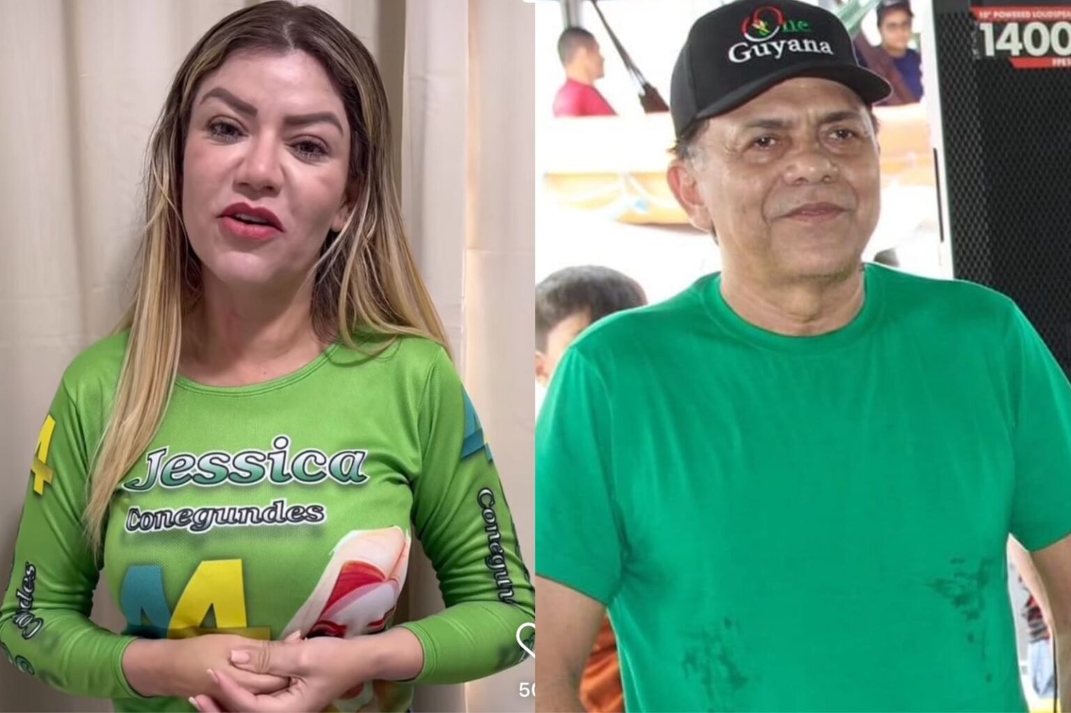 Juiz eleitoral manda Jéssica Conegundes não usar verde e amarelo na campanha sob multa de até R$ 200 mil Jéssica Conegundes e Chico do Belo