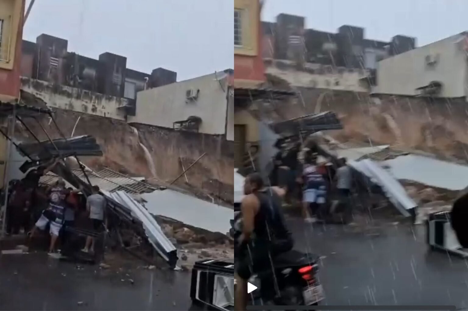 Forte chuva causa alagamentos e desabamentos em Manaus