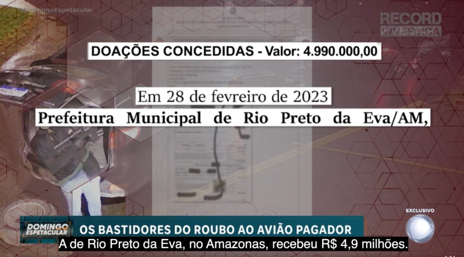 Domingo Espetacular: esquema de R$ 4 milhões na gestão de Anderson Souza em Rio Preto da Eva é citada em reportagem Domingo Espetacular