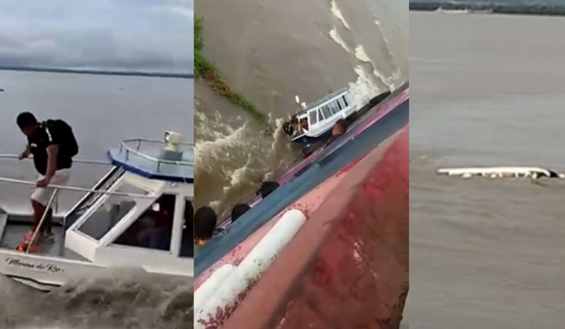 lancha afunda ao tentar deixar passageiro em balsa no PA Lancha