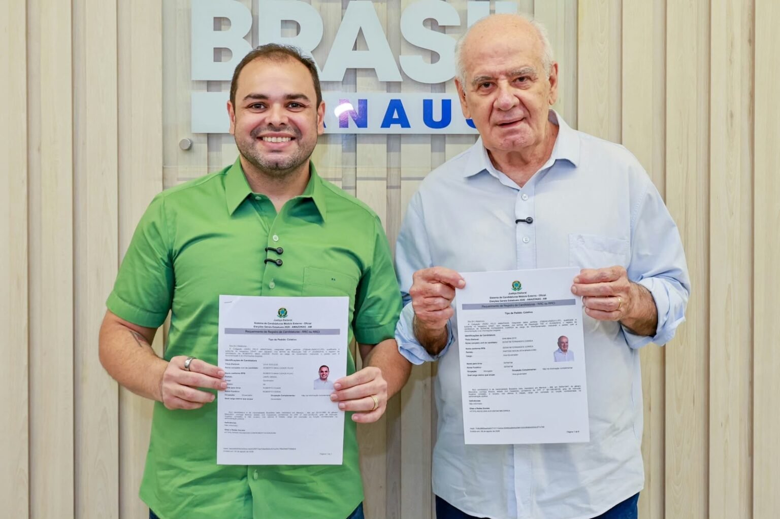 Roberto Cidade e Serafim Corrêa registram candidatura à reeleição no TRE-AM